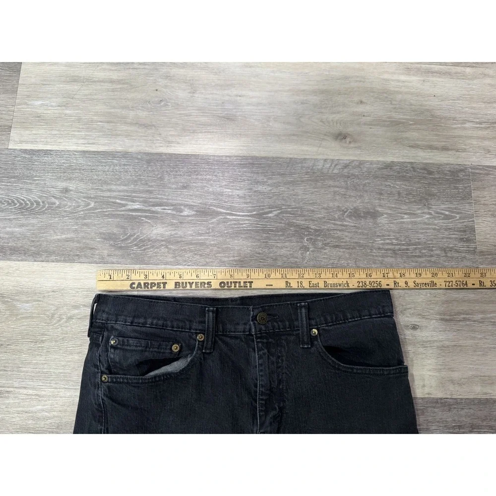 Levis Regular Fit Straight Leg Jeans Mens 34x32 Black Cotton Classic 5 Pocket